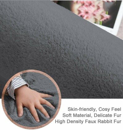 Super Soft Rabbit Fur Anti Skid Bedroom Door Mat